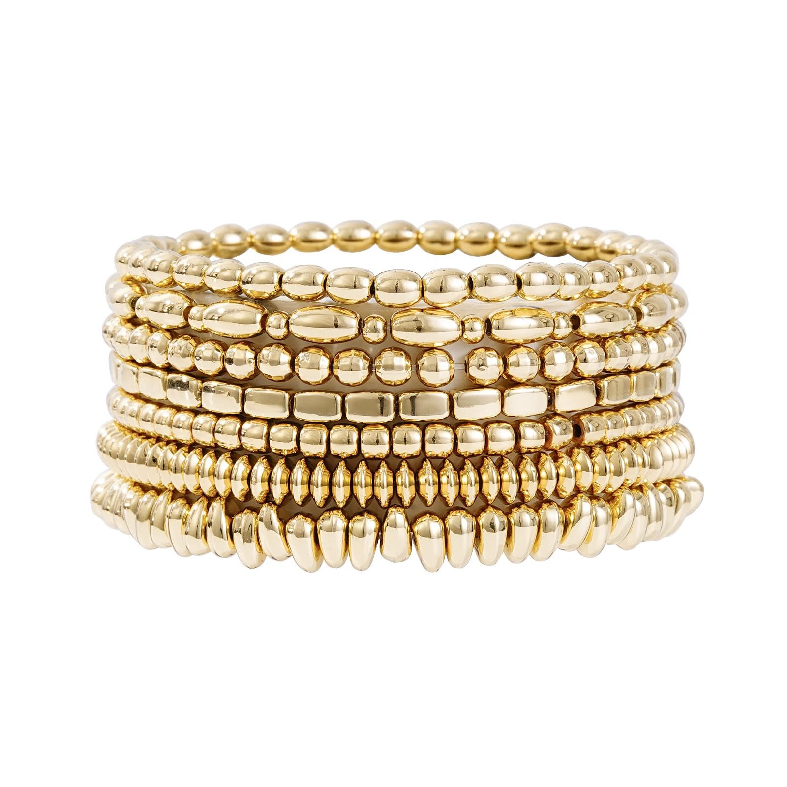 Gold Plated Beaded Bracelets for Women Trendy, 14K Gold Plated Stack …