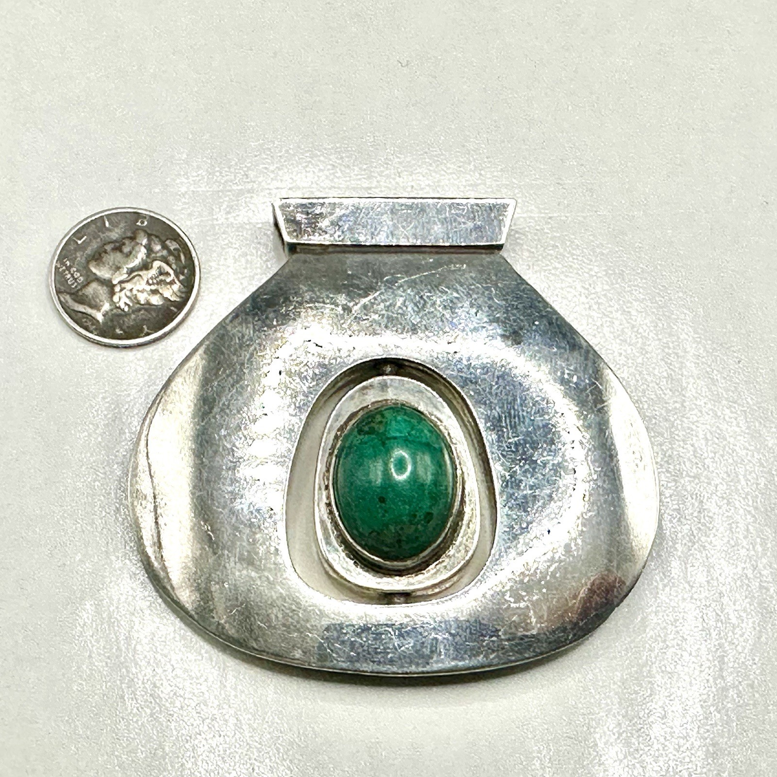 Sterling Silver 925 Reversable Spin Vintage Modernist FLIP Pendant Handmade