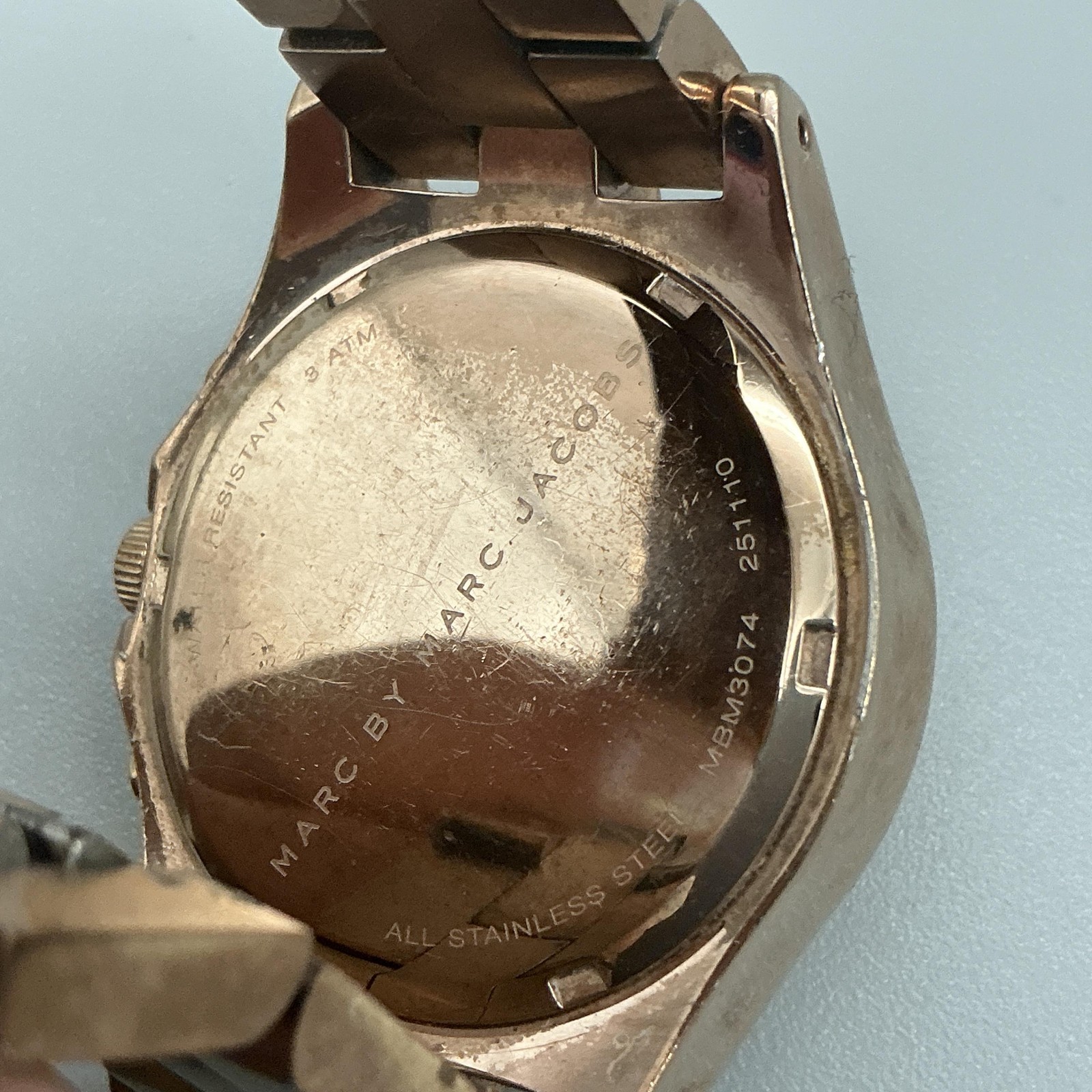 Marc By Marc Jacobs Womens Watch 37mm Rose Gold Tone Stainless New Battery 6.25″