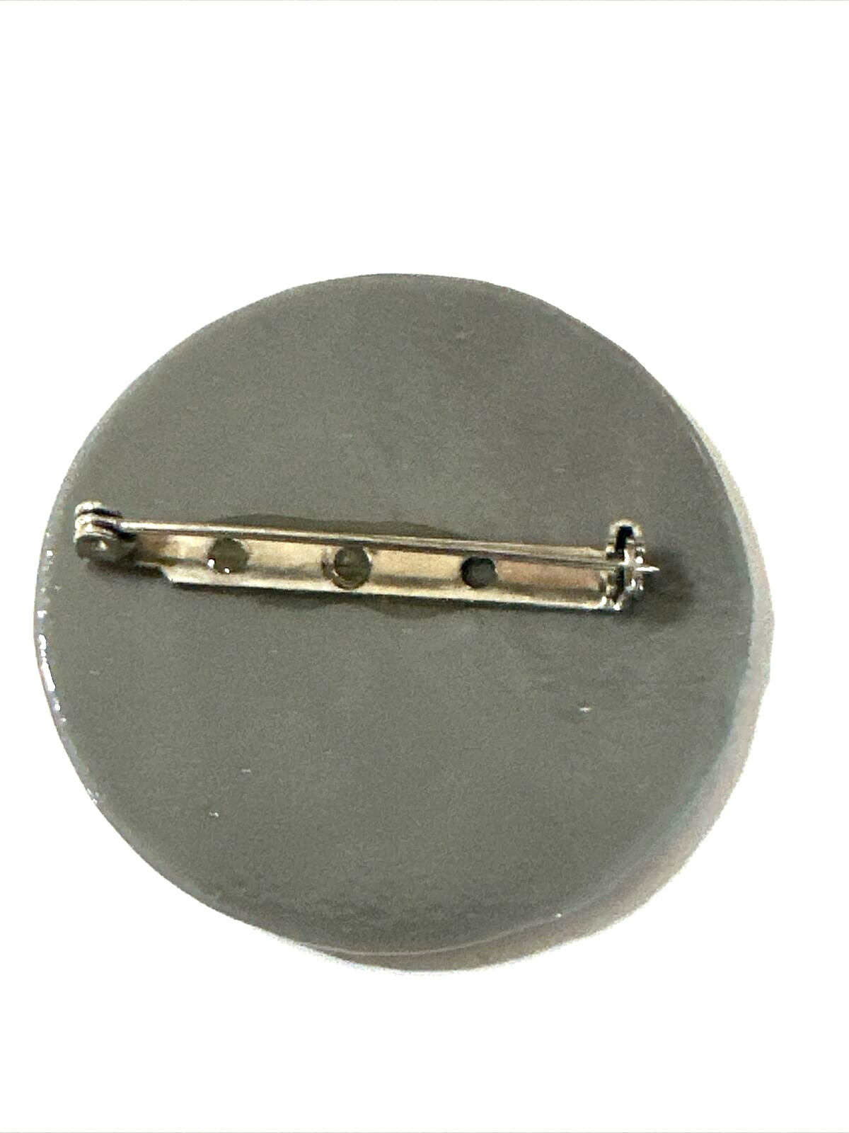 Vintage MCM Modernist Brooch Artisan Abstract Glass Pin Gray White Black 1.75″