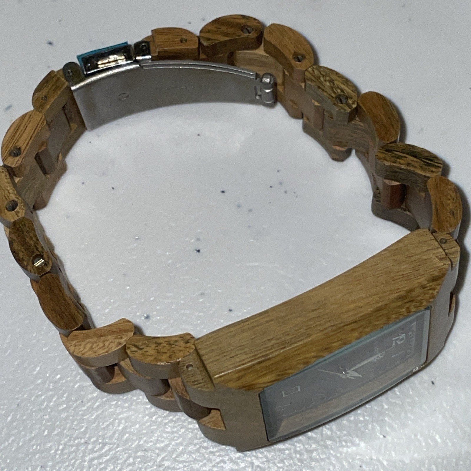 Tank Watch-Wood Quartz(EARTH BRAND), Date Window, Never worn Works W-30