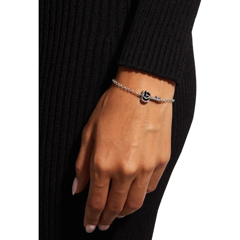 Authentic Gucci Double G Marmont Key Charm Bracelet 925 Silver Made in Italy NEW