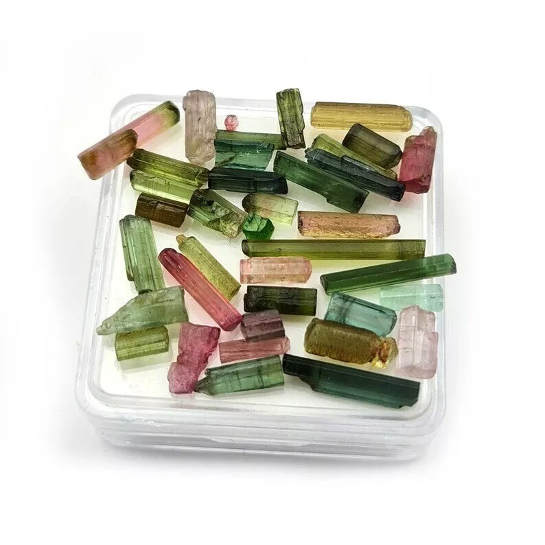 Natural 150 Ct Tourmaline Pencil Bi-Color/Multicolor Rough Lot Loose Gemstone