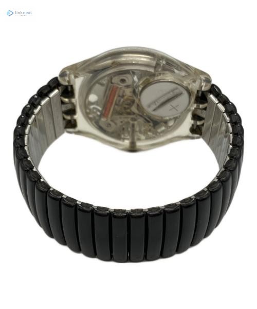 Swatch GK166 Men’s Analog Watch Transparent Case Black Dial