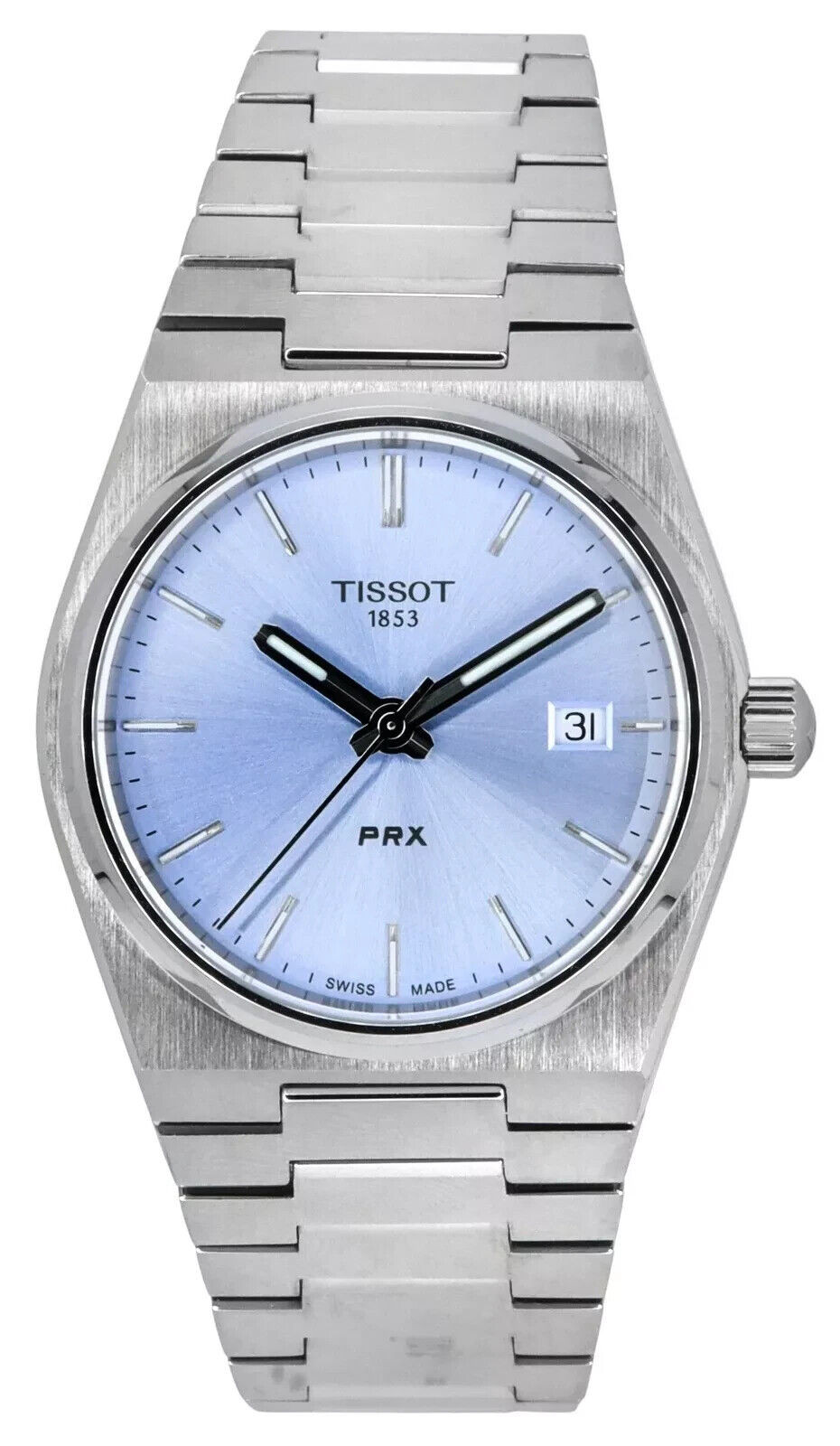 Tissot PRX Quartz Light Blue Dial Ladies Watch T137.210.11.351.00 New Boxed