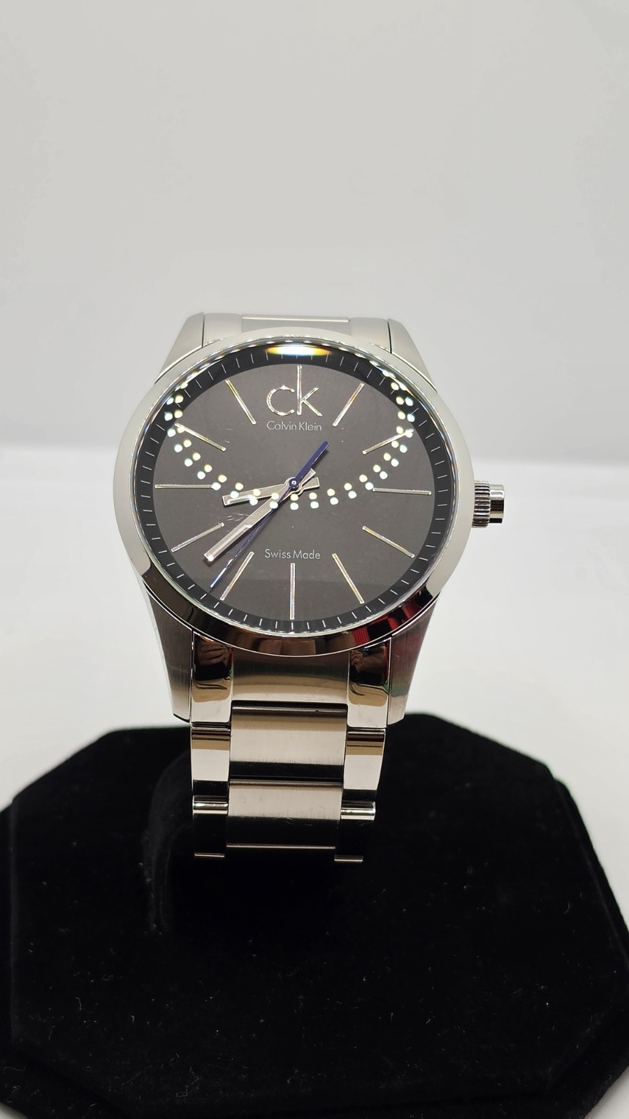 Calvin Klein CK Swiss Made Men’s Watch 44mm Black Dial New Battery 10 Bar Runs