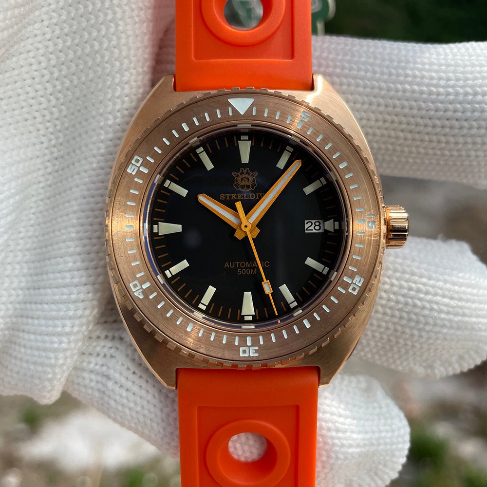 STEELDIVE SD1941S Mens Bronze 45mm 500M Automatic Dive Watch NH35 Sapphire