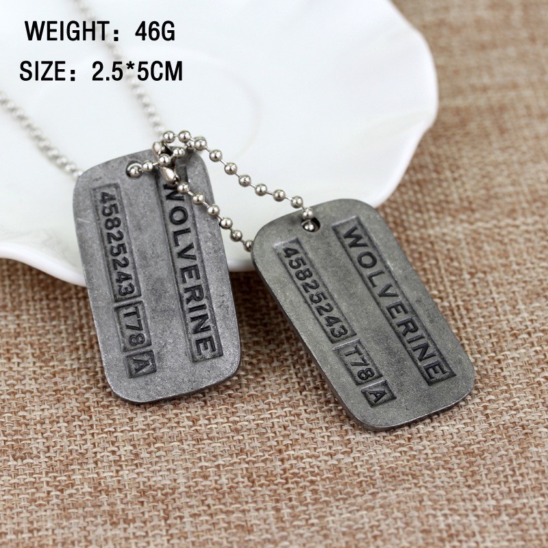 X-Men Origins Wolverines Dog Tag ID Necklace Marvel X Men Logan pendant jewelry
