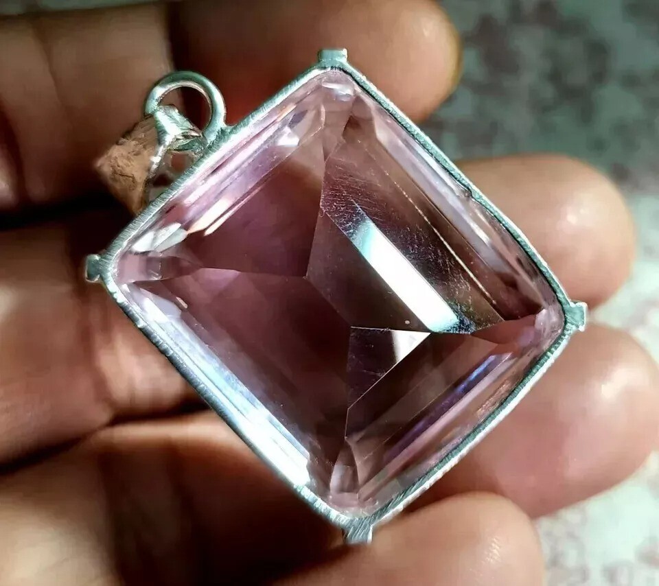 201 Ct GIE Certified Natural Pink Topaz 925 Solid Silver Pendant Loose Gemstone