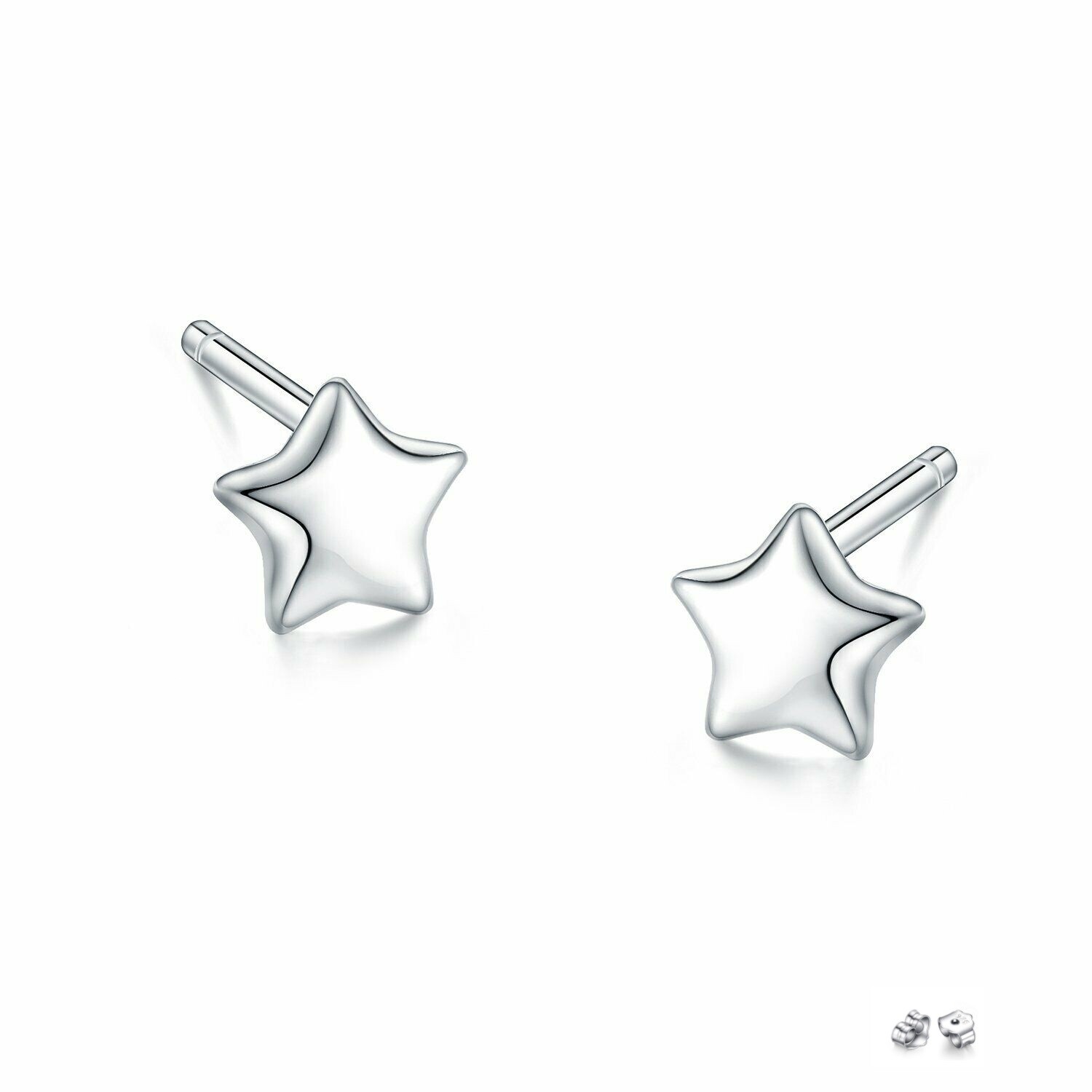 925 Sterling Silver Star Tiny Small Post Stud Earrings 2mm Gift PE18