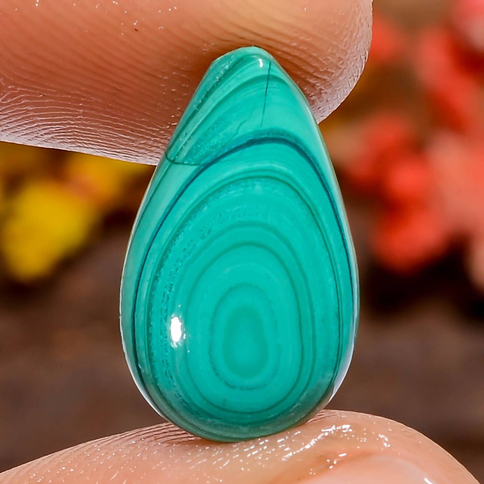 6Ct Malachite Pear 16X9X2mm Green Loose Gemstone Silversmith Africa Natural