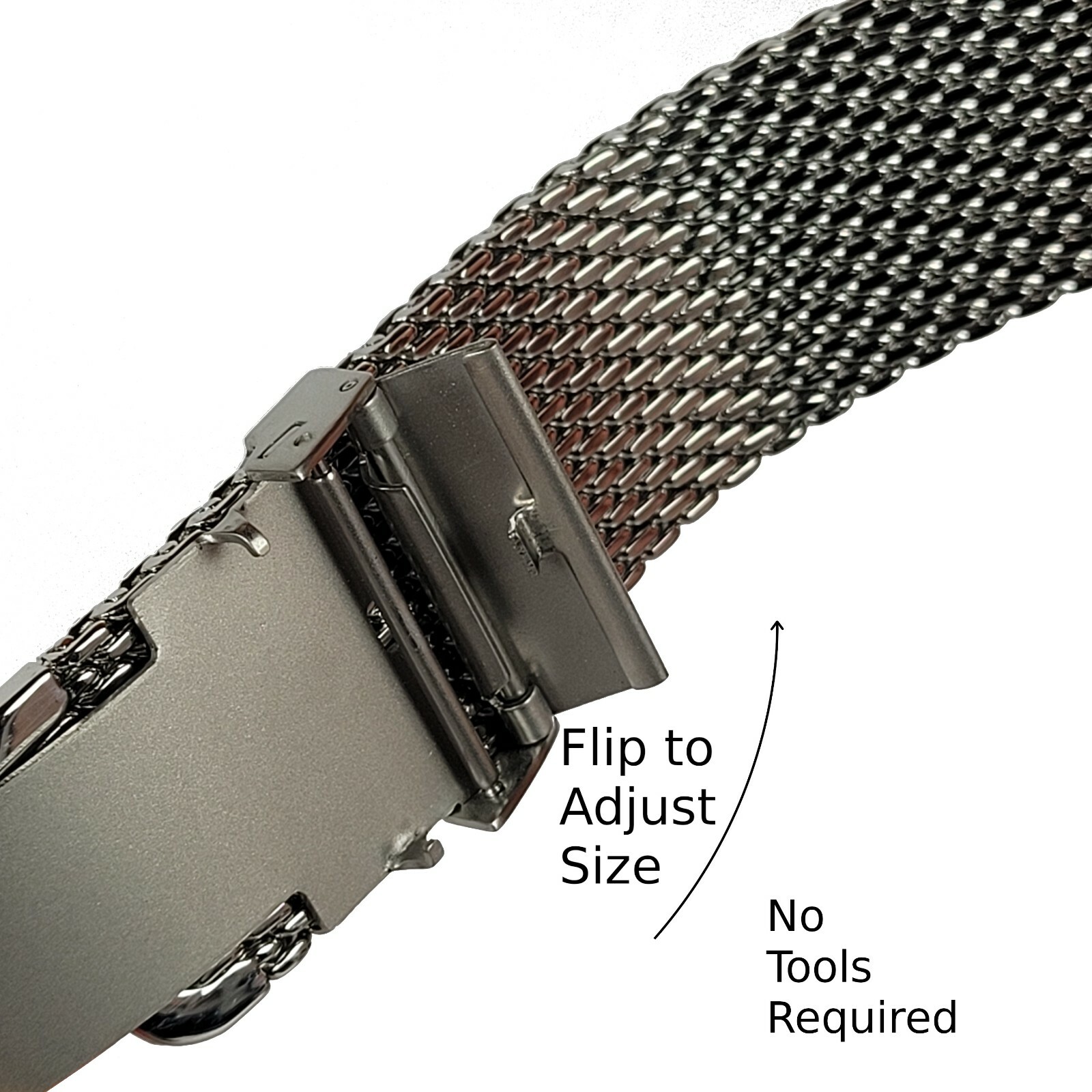 Stainless Steel Mesh Watch Band | Deployment Catch | Breitling Superocean Style