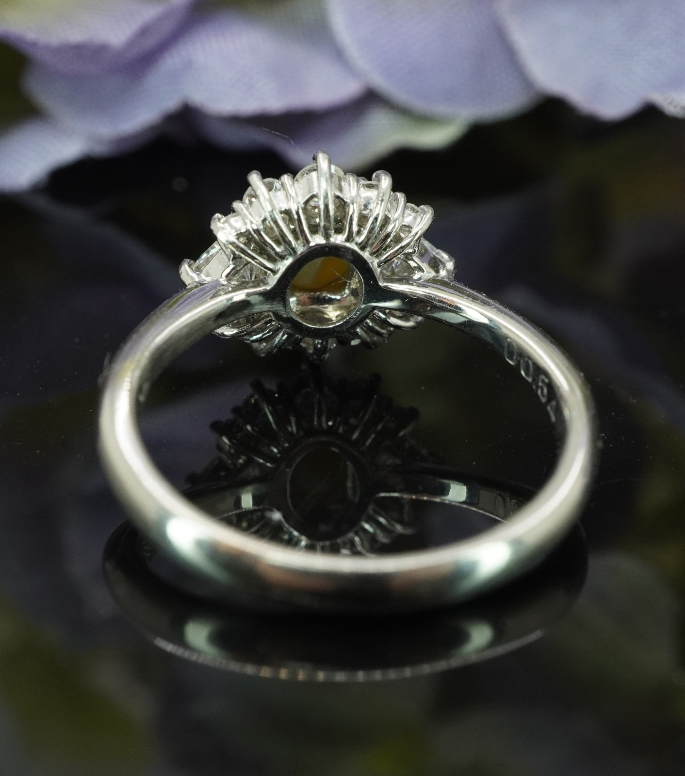Vintage Chrysoberyl Cats Eye Marquise Round Diamond Platinum Halo Ring Estate