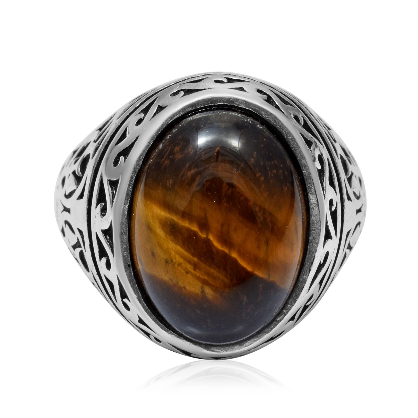 Tiger Eye Gemstone Ethnic Handmade Ottoman Arabic Style Ring All Size Available