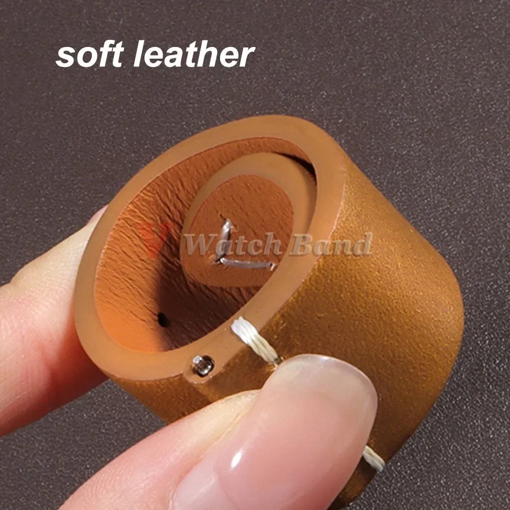 Vintage Leather Watch Band 18mm 20mm 22mm 24mm Universal Stitching Strap