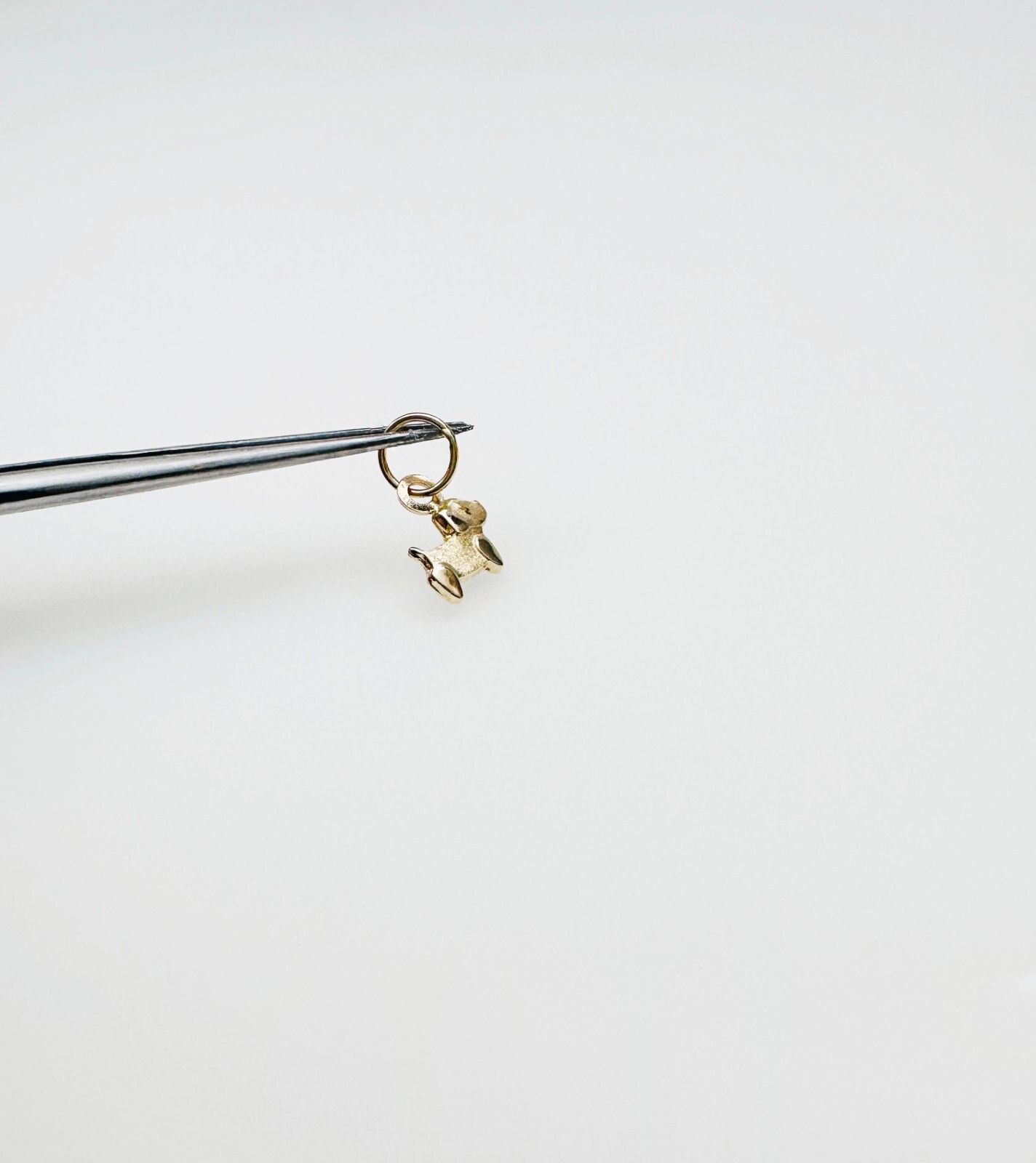 14K Solid Yellow Gold Teeny Tiny – Very Small Dog Puppy Charm Pendant 10x6mm