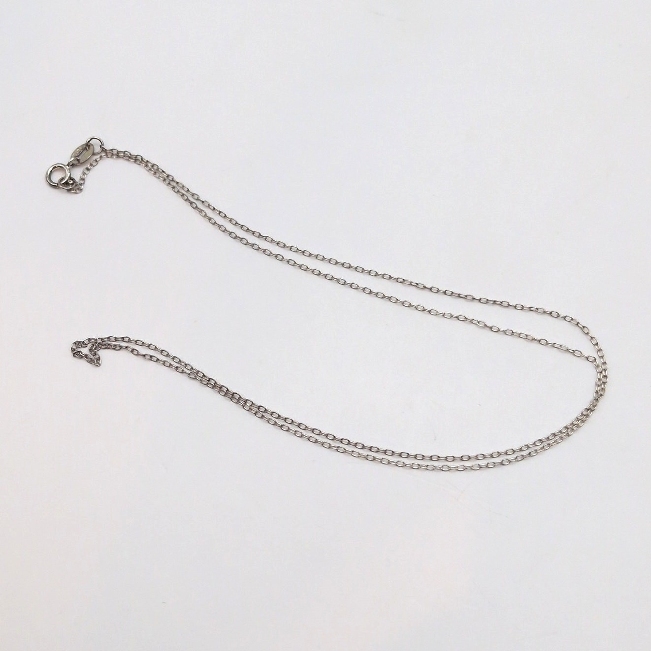 Sterling Silver 925 Thin Minimalist Cable Chain Necklace 18.5in 1mm 0.84g