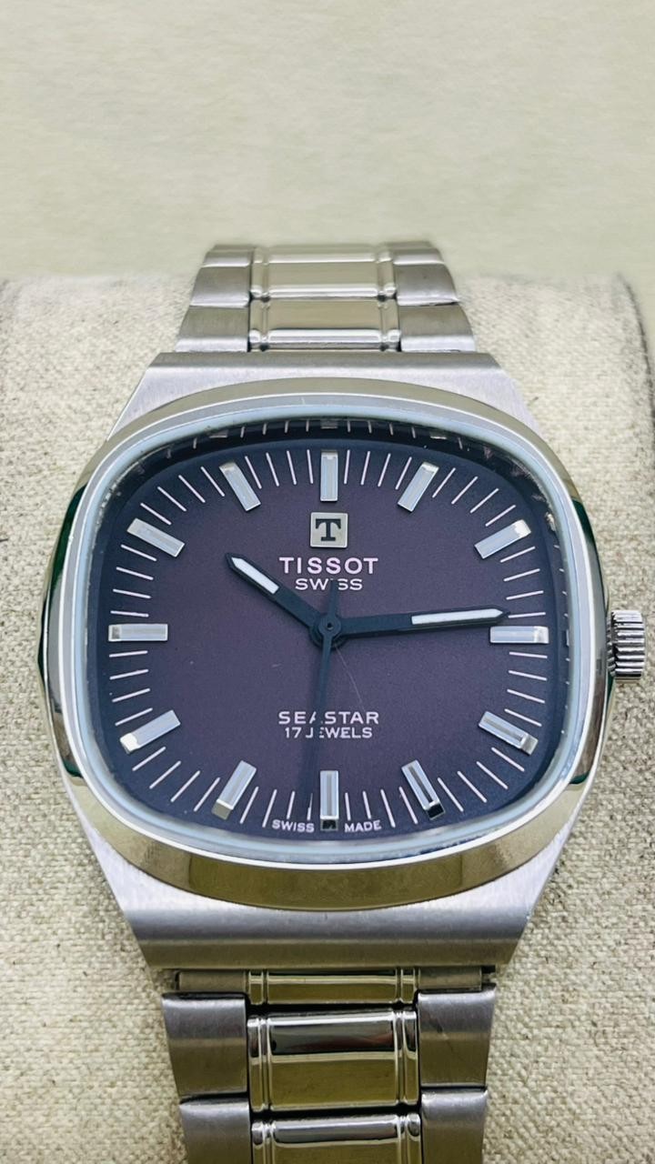 Tissot Seastar 17 Jewels manual movement brown dial swiss men’s watch