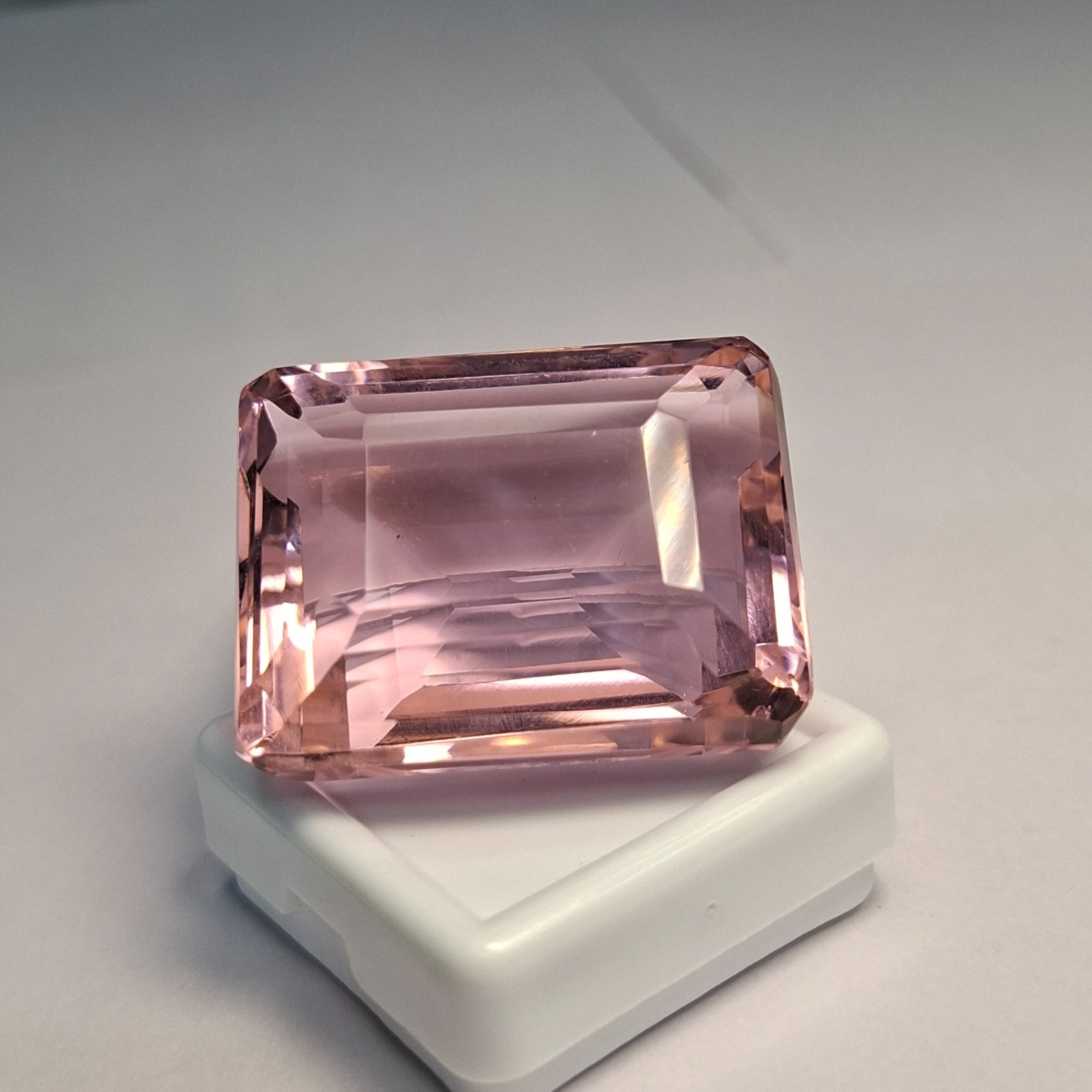 Natural Certified Light Pink Emerald Cut 111-113 Ct Topaz Loose Gemstone GB035