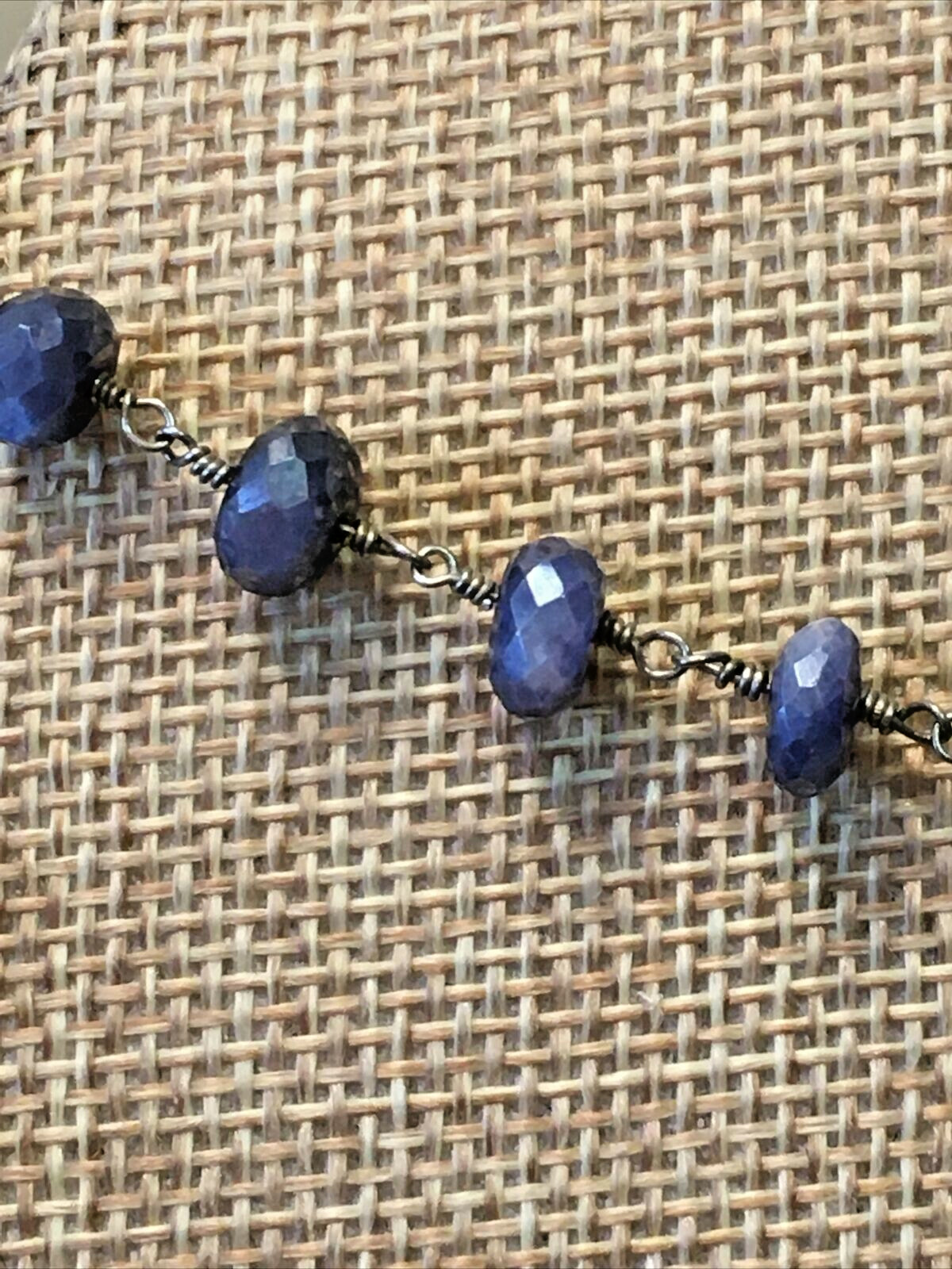 Rarities Metallic-Coated Blue Moonstone Sterling Silver Beaded 36″ Necklace NWT