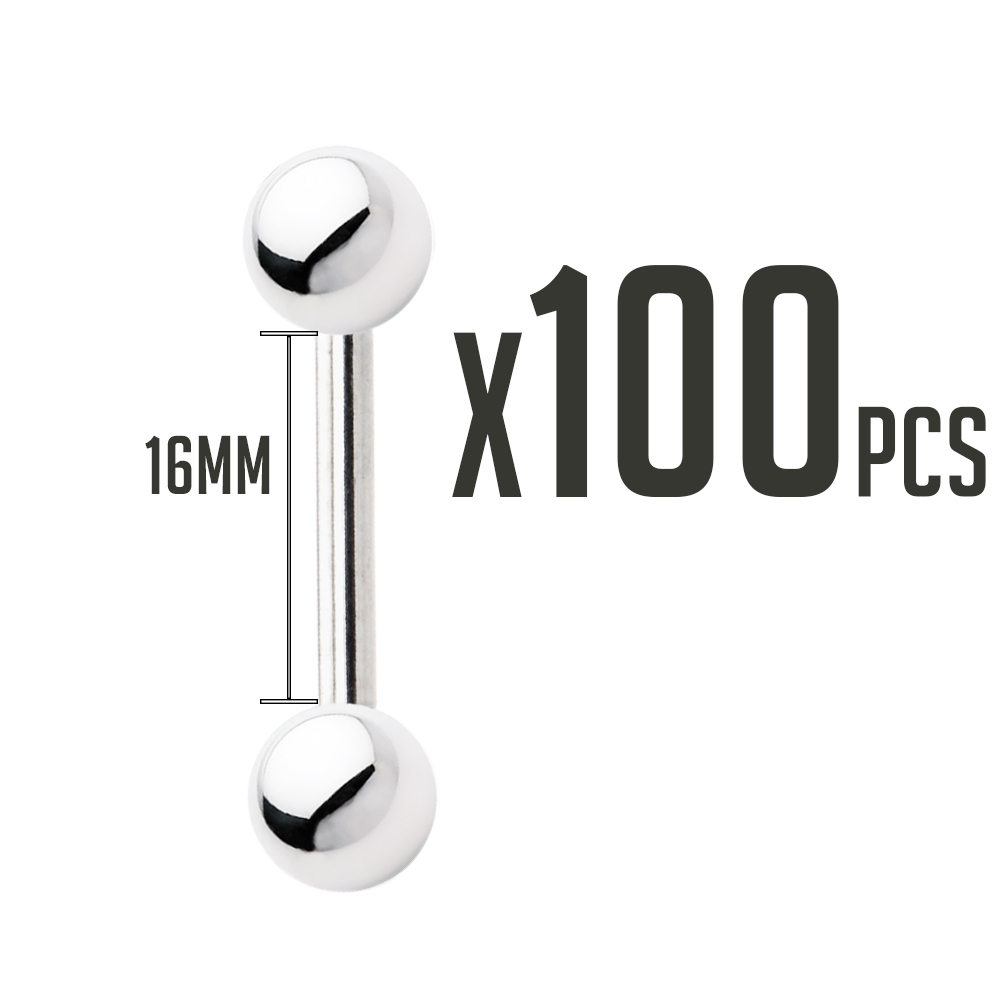 Wholesale of 100 Pieces 14G Piercing Straight Barbells – 3 Lengths Available