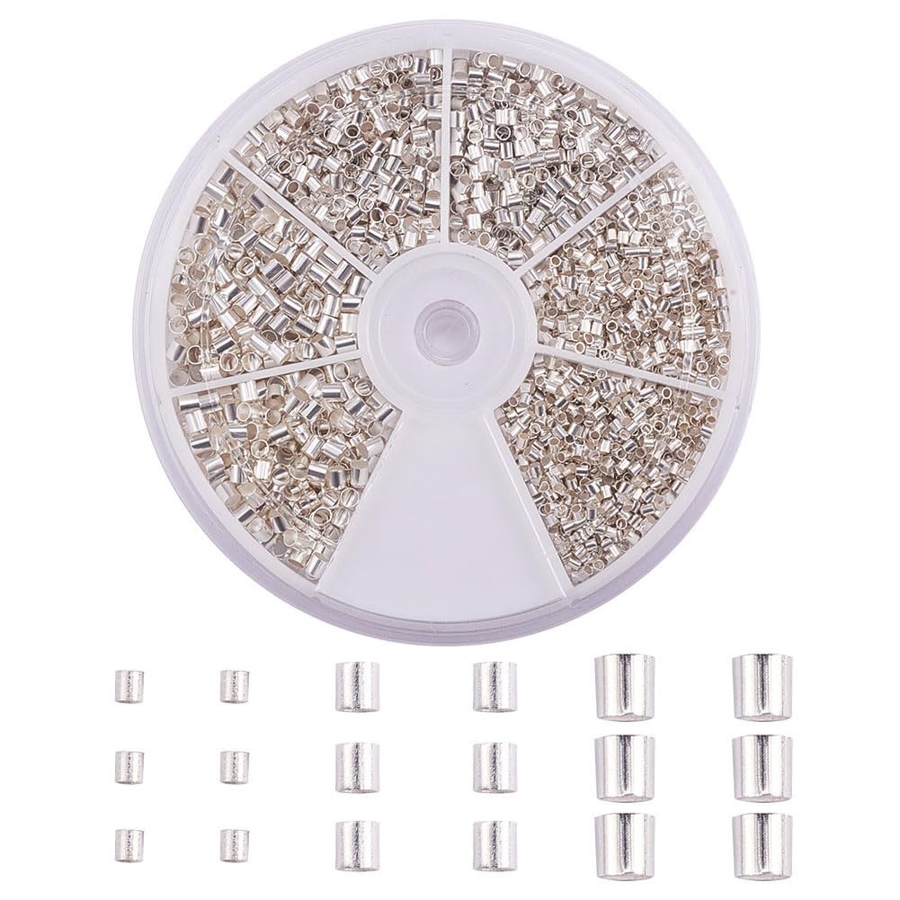 Crimp tube beads 3000 pcs for jewelry making silver
