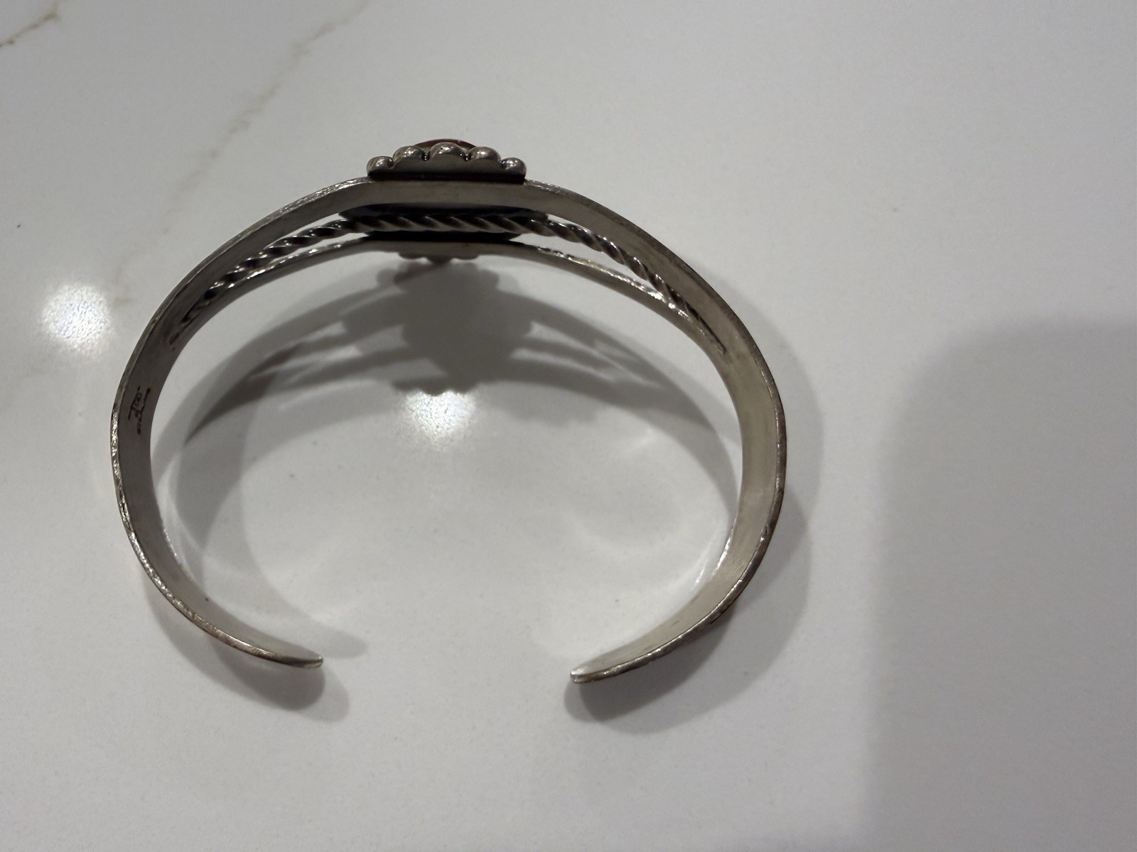 VINTAGE Fred Harvey Era Bracelet Bell Trading Post Carnelian Sterling Silver Old