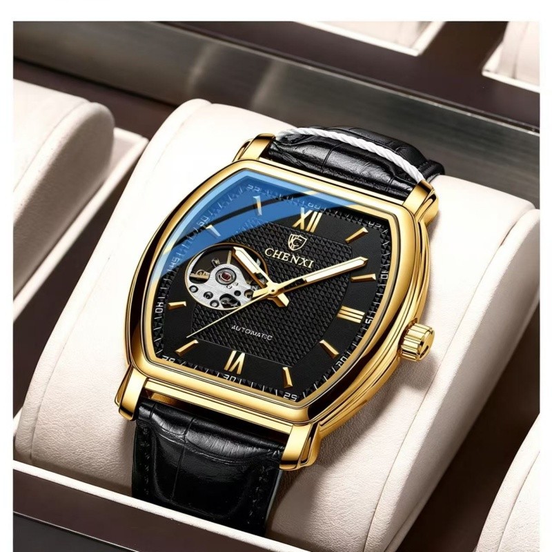 Men’s Automatic Mechanical Watch Classic business Self-winding Barrel-shap Gift