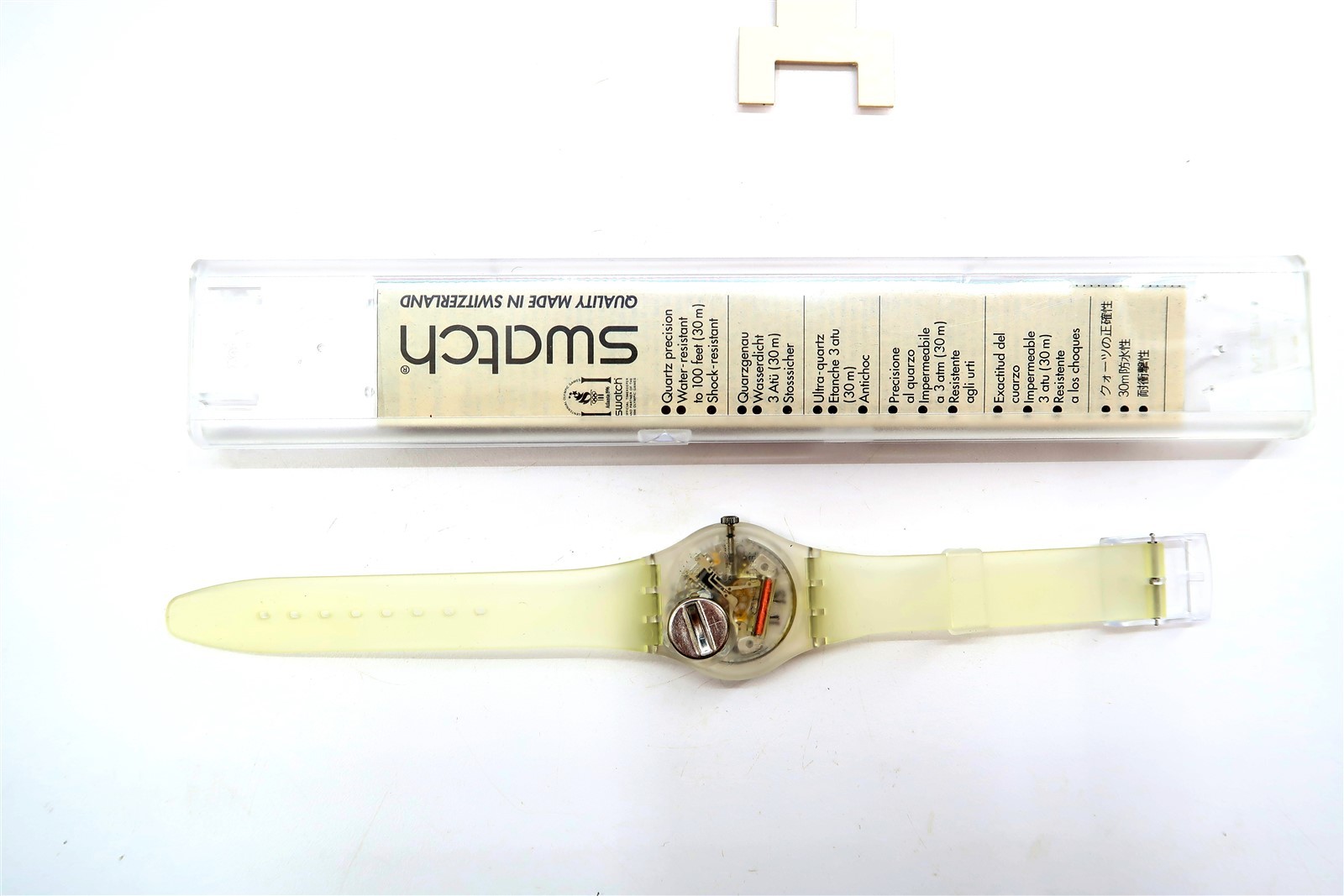 NEW Swatch Watch TRANSPARENT GK209SL Special Olympic Sports Edition Set w/ Loops