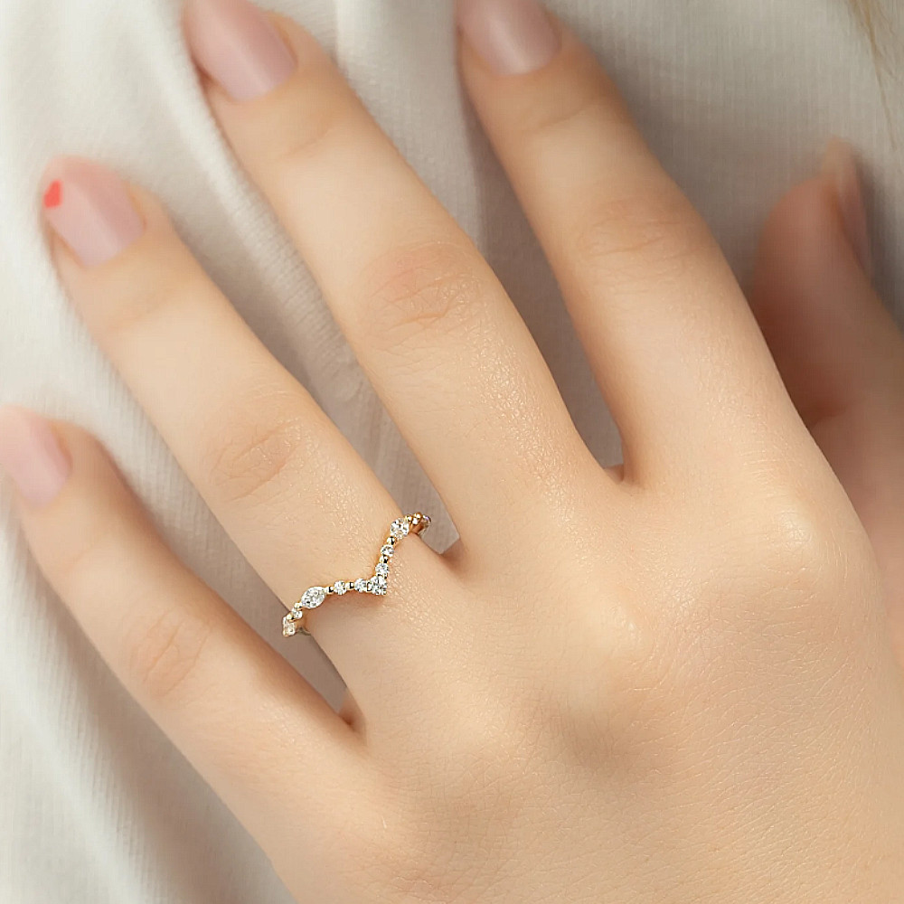 Lab Grown Diamond CVD 14K Yellow Gold Wedding Band Round Cut 0.35 Ct Women