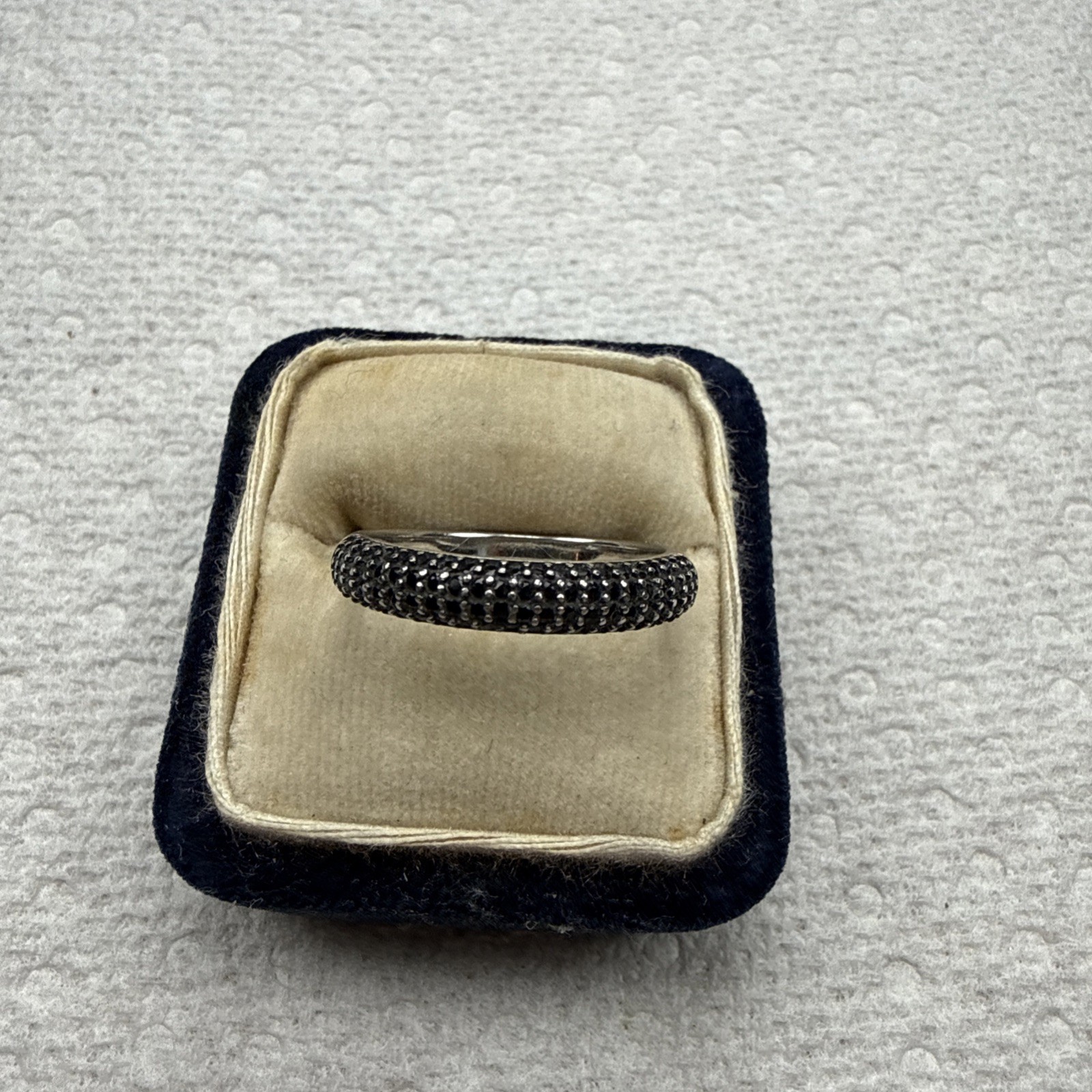Sterling Silver Micro Pave CZ Split Shank Band Ring Sz 7.75 2g