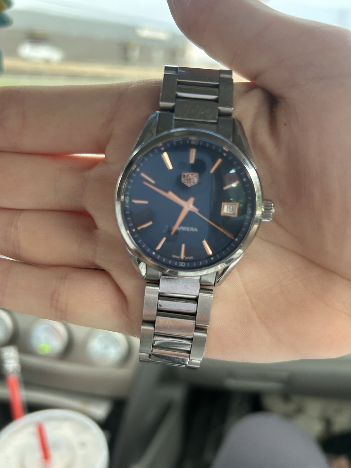 TAG Heuer Carrera Date Automatic 39mm Blue Dial Date Stainless Steel Bracelet