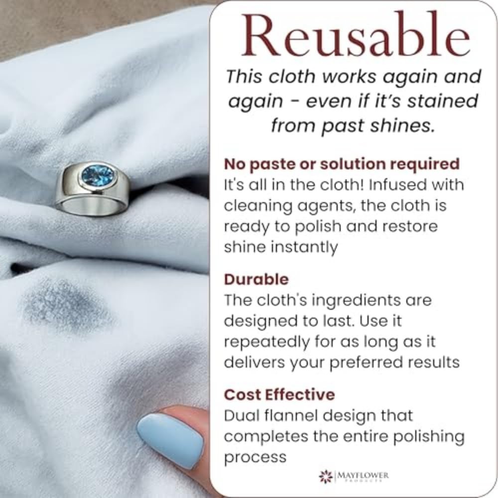 Set of 2 Large Cotton Polishing Cloths 11×14″ – Tarnish Remover for Jewelry, Coi