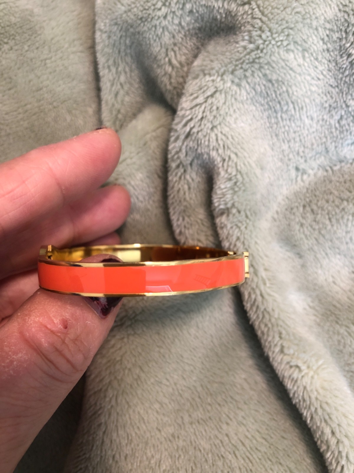 Orange Fruite Enamel Clic Clac H Cuff Bangle Bracelet Metal Designer Style