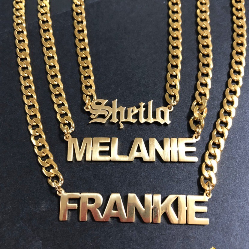 Personalized Titanium Steel Necklace Custom Letter Pendant Gold Silver Rose Gold