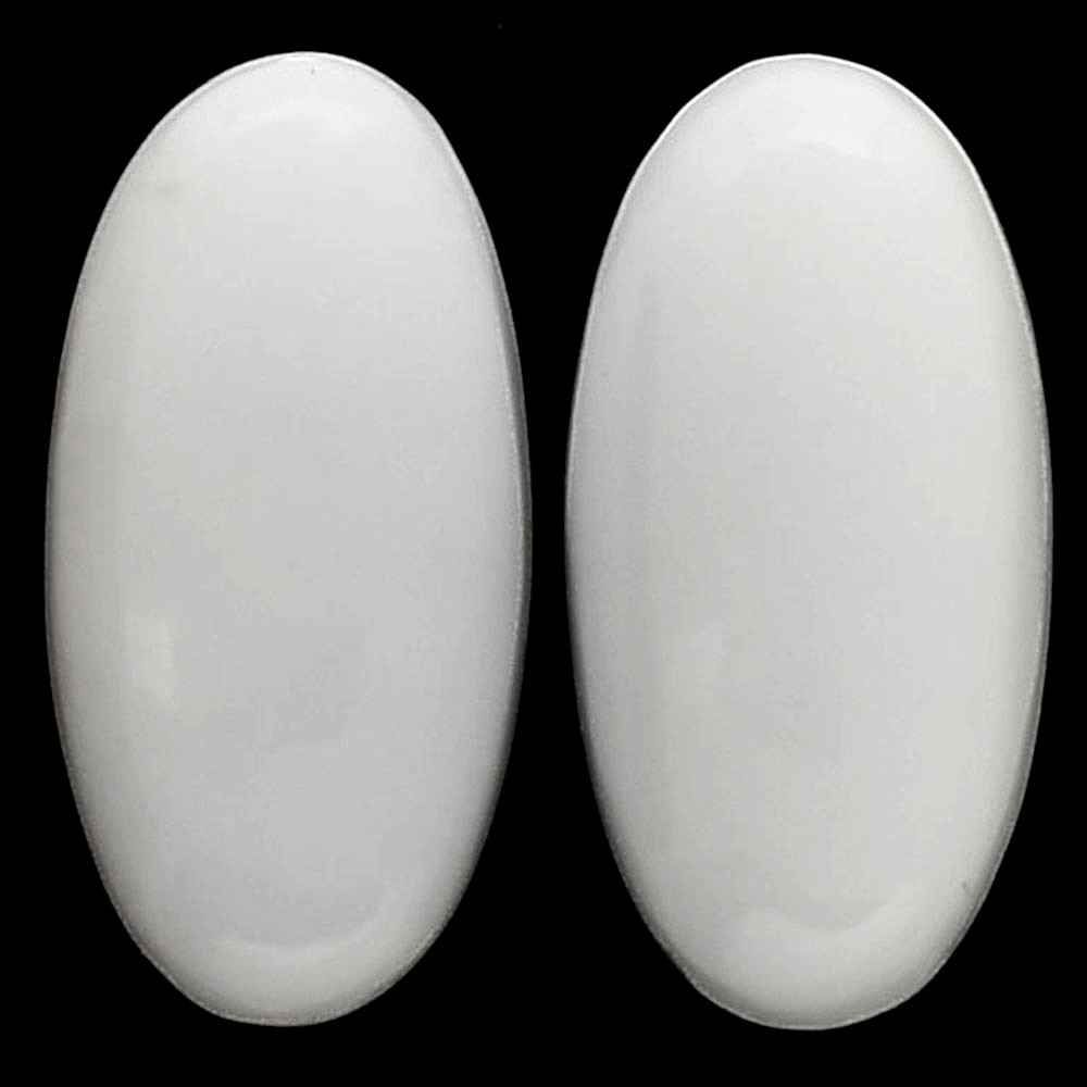 Natural White Opal Pair 10×20.3×5 mm Oval Shape Polished Gemstone LS77-04861