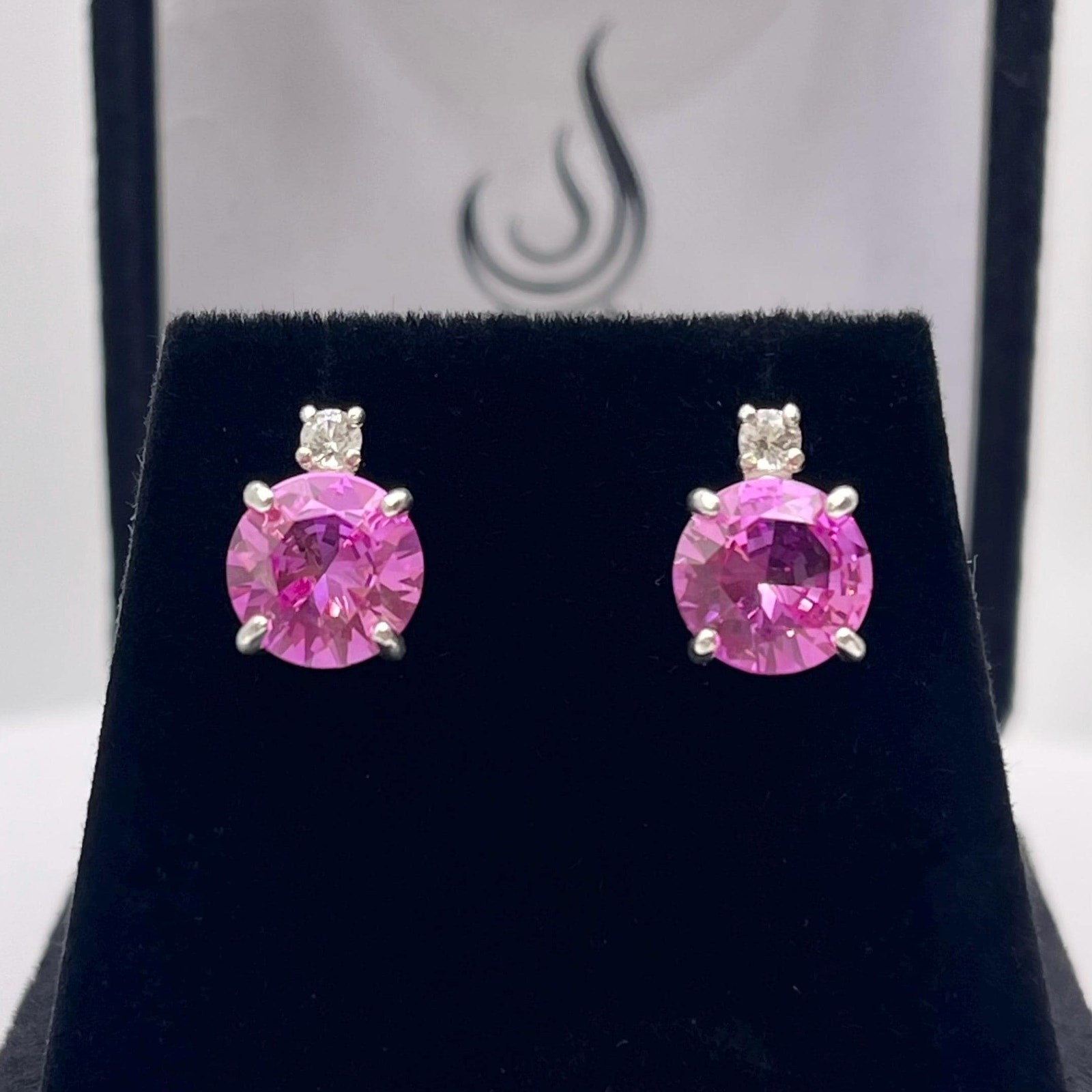 4ctw Brilliant Cut Pink Sapphire Earrings Stud Jewelry Gift September Birthstone