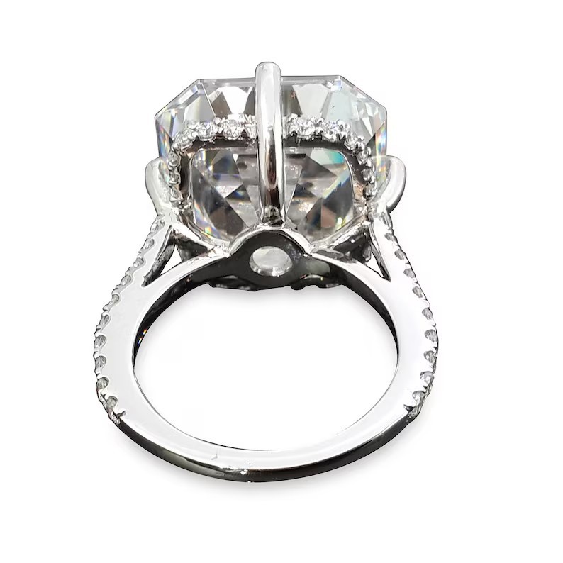 RARE 14.80 Ct Certified Treated White Diamond Solitaire Ring In 925 Silver