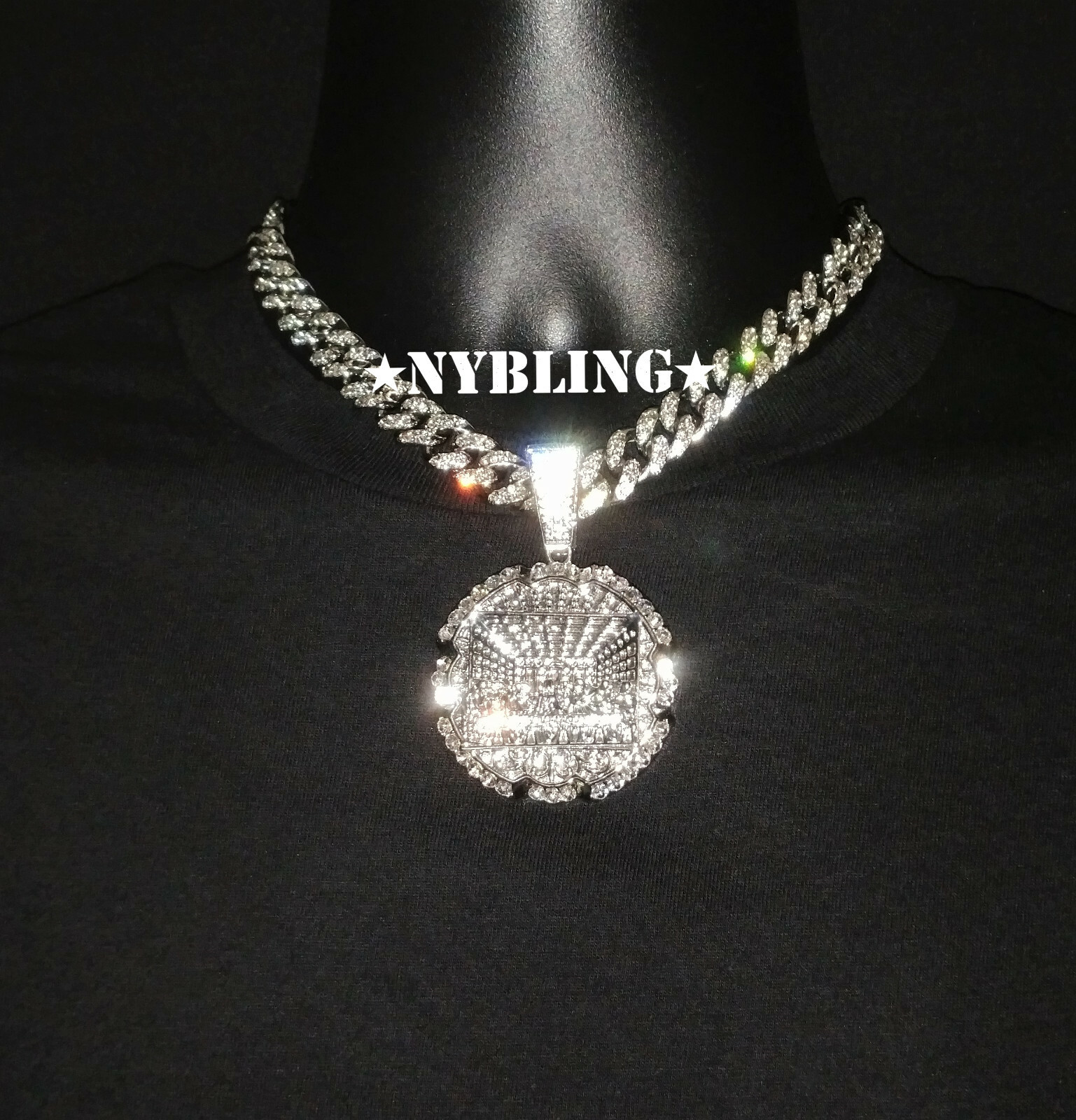 12MM Cuban Link Chain Necklace XL Last Supper Pendant Plated Hip Hop CZ Jewelry