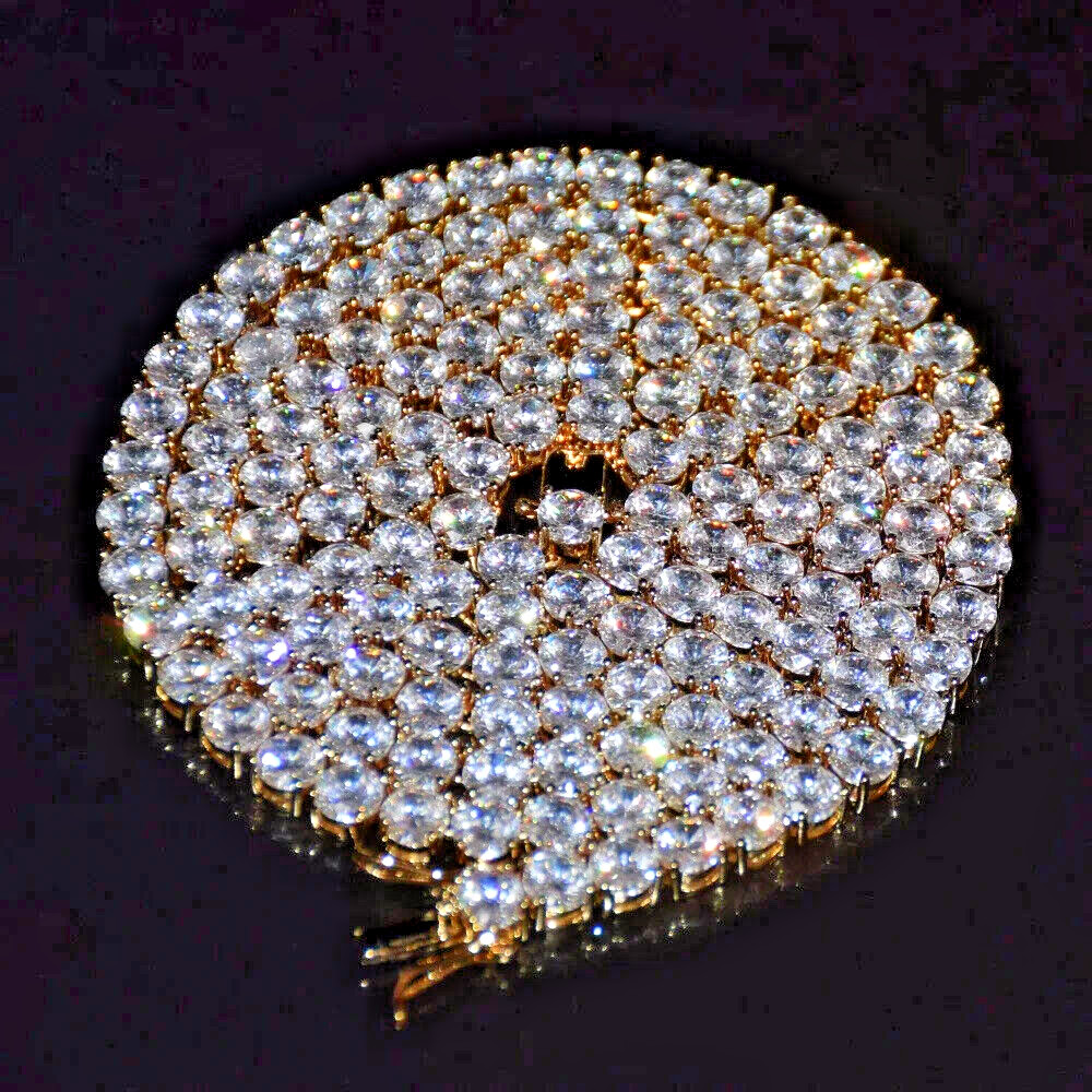 Tennis Chain Necklace Zircon Men Women Iced Out Hip Hop 6mm Copper Love Gift New