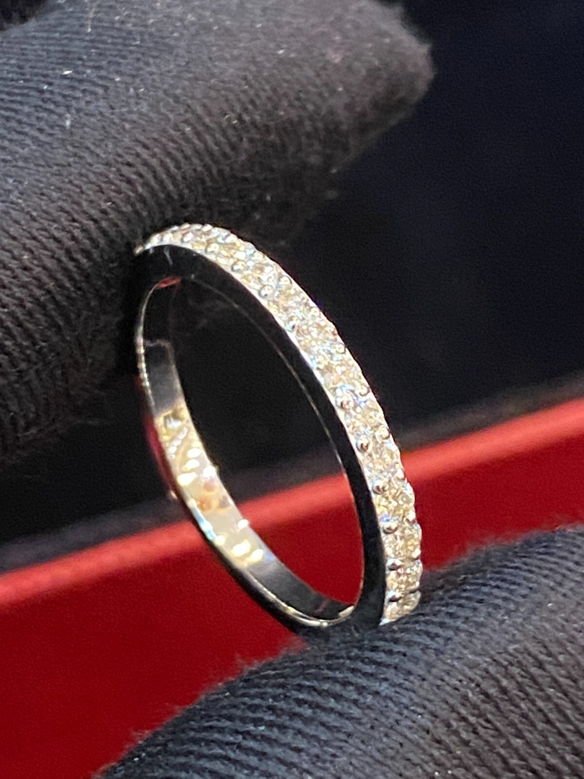 Pave 0.70 Cts Round Brilliant Cut Natural Diamonds Wedding Band Ring In 18K Gold