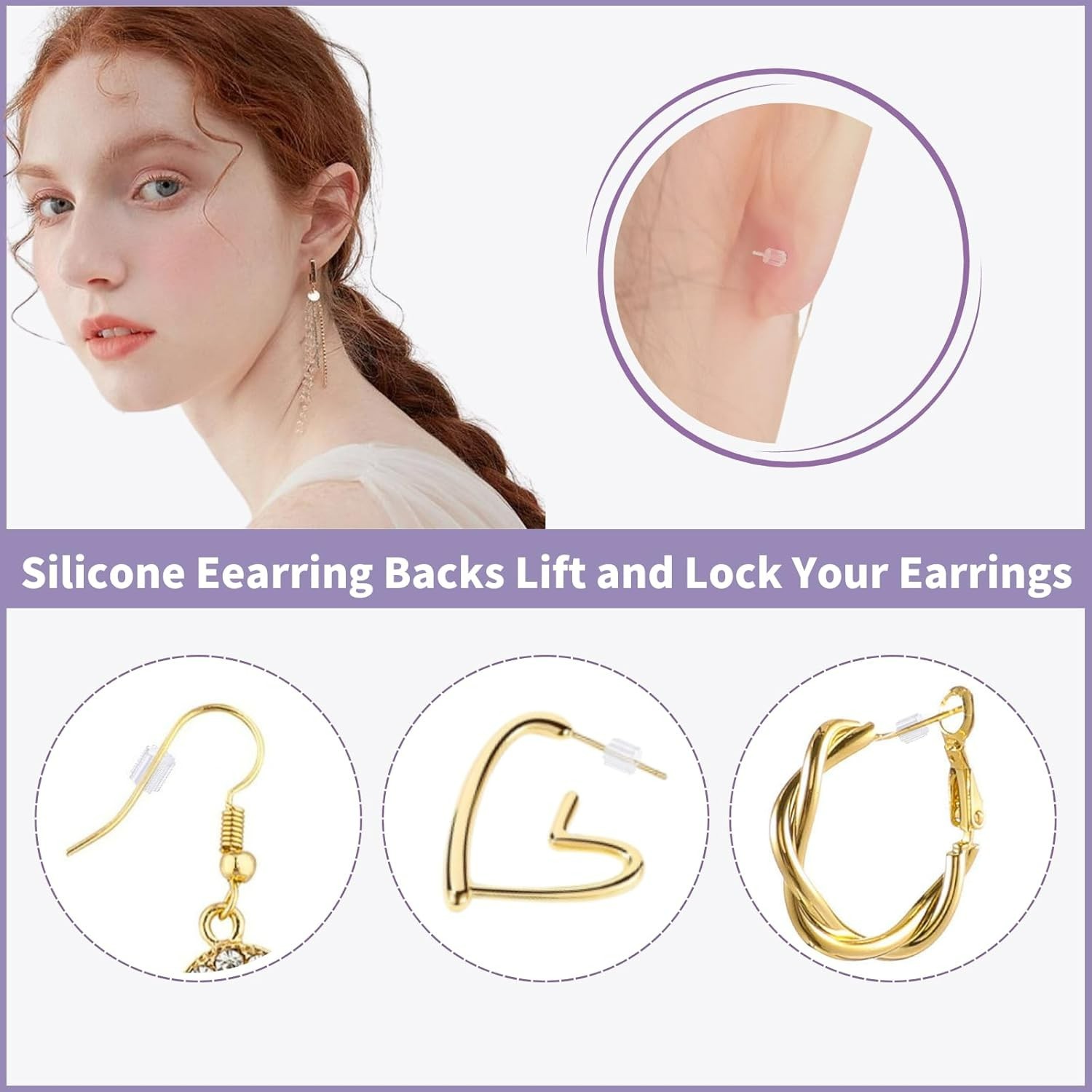 200PCS Hypoallergenic Silicone Earring Backs – Soft Clear Stoppers for Studs