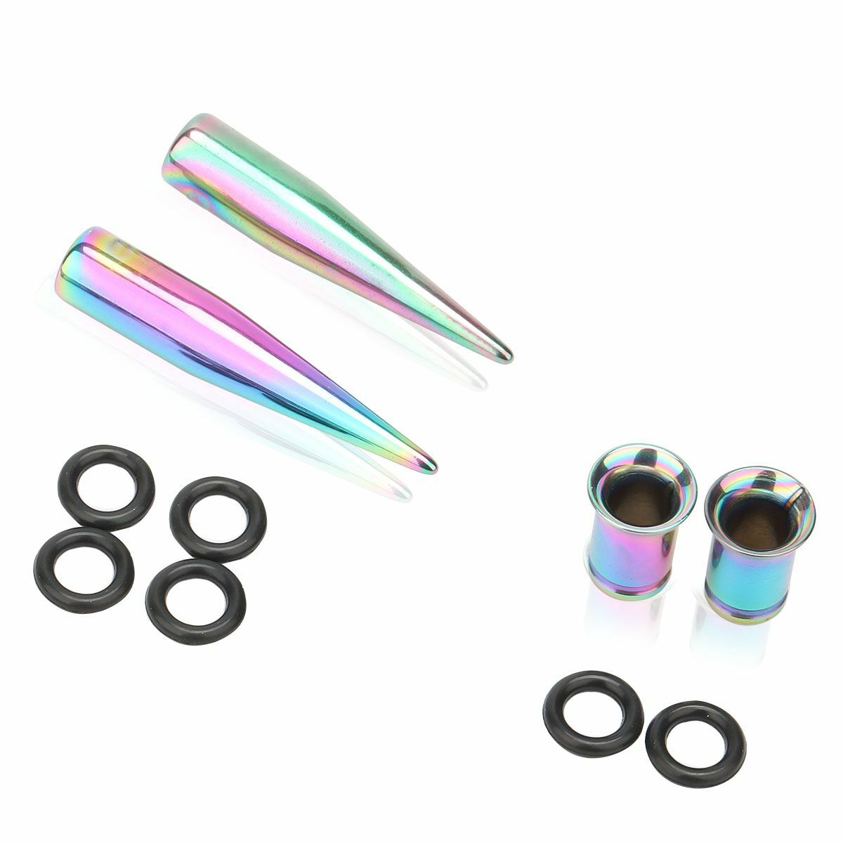 36PCS Ear Stretching Gauges Set Tapers Tunnels Plugs Kit 14G-00G Stainless Steel