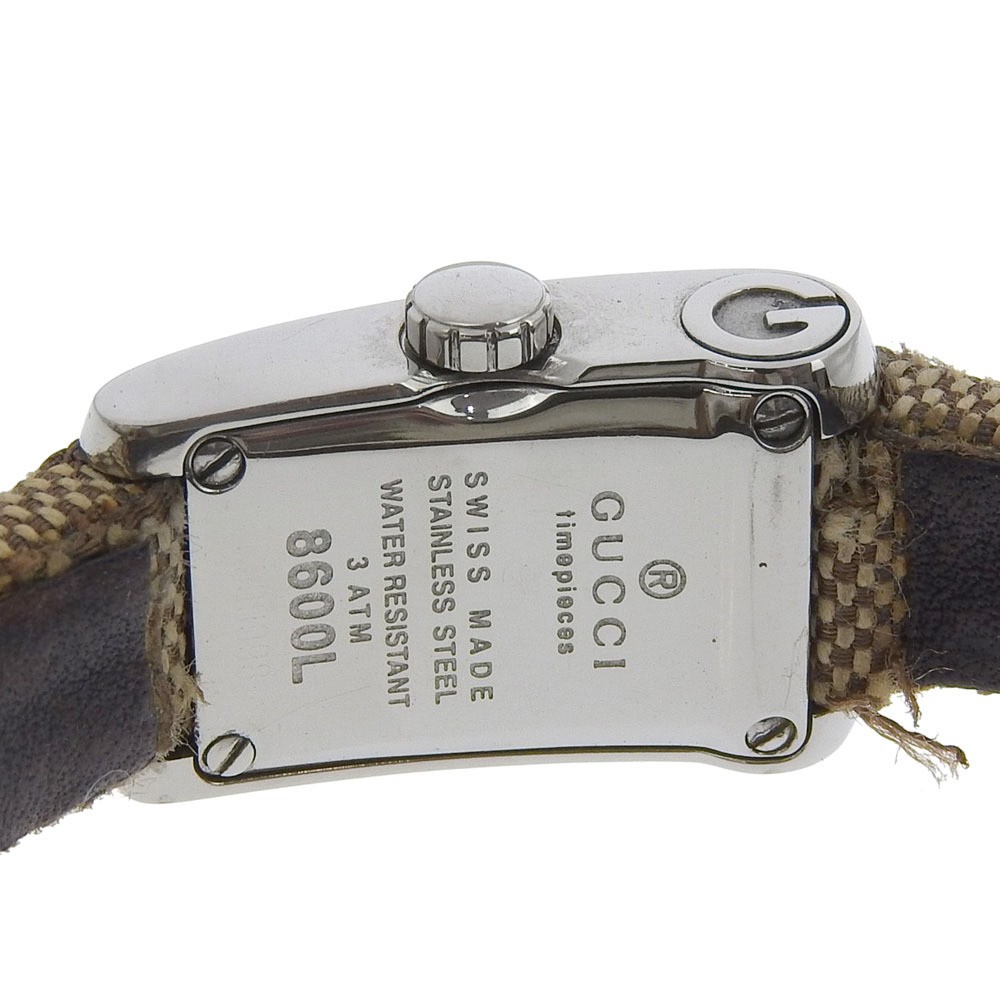 GUCCI GUCCI 8600L Watch SS Quartz Analog Ladies Silver Dial I130325031 Used