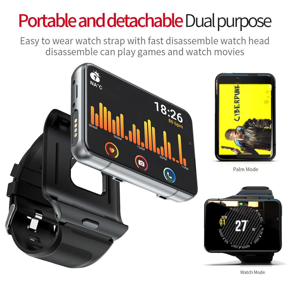 Big Screen Android 4G Smart Watch Smartwatch Dual Camera WiFi RAM 4G ROM 64G