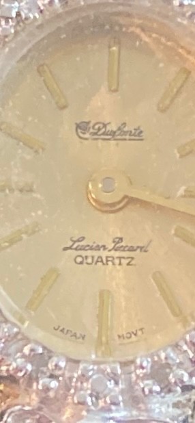 Dufonte by lucien piccard diamond bezel gold tone Womans Wristwatch adjustable