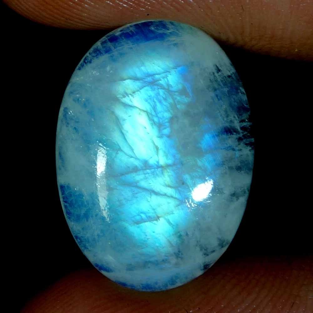 100% NATURAL BLUE FIRE RAINBOW MOONSTONE OVAL, PEAR, FANCY CABOCHON GEMSTONE