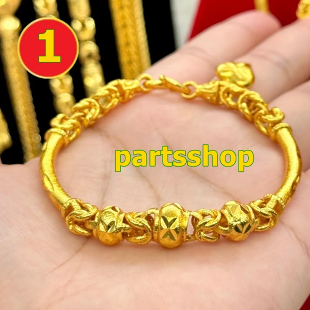 Thai Gold 24k Solid Bracelet Yellow Chain Pendant 1 Baht Jewelry 6.5-7.5″