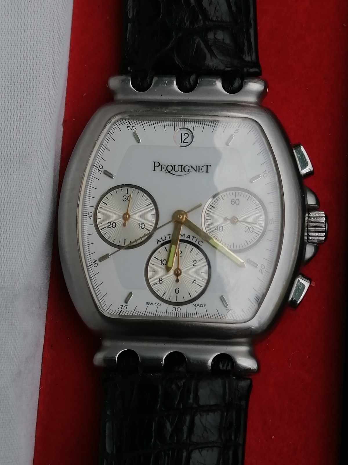 SERVICED Vintage Pequignet Chrono 37 Jewels ETA 2894-2 Swiss Automatic Men Watch