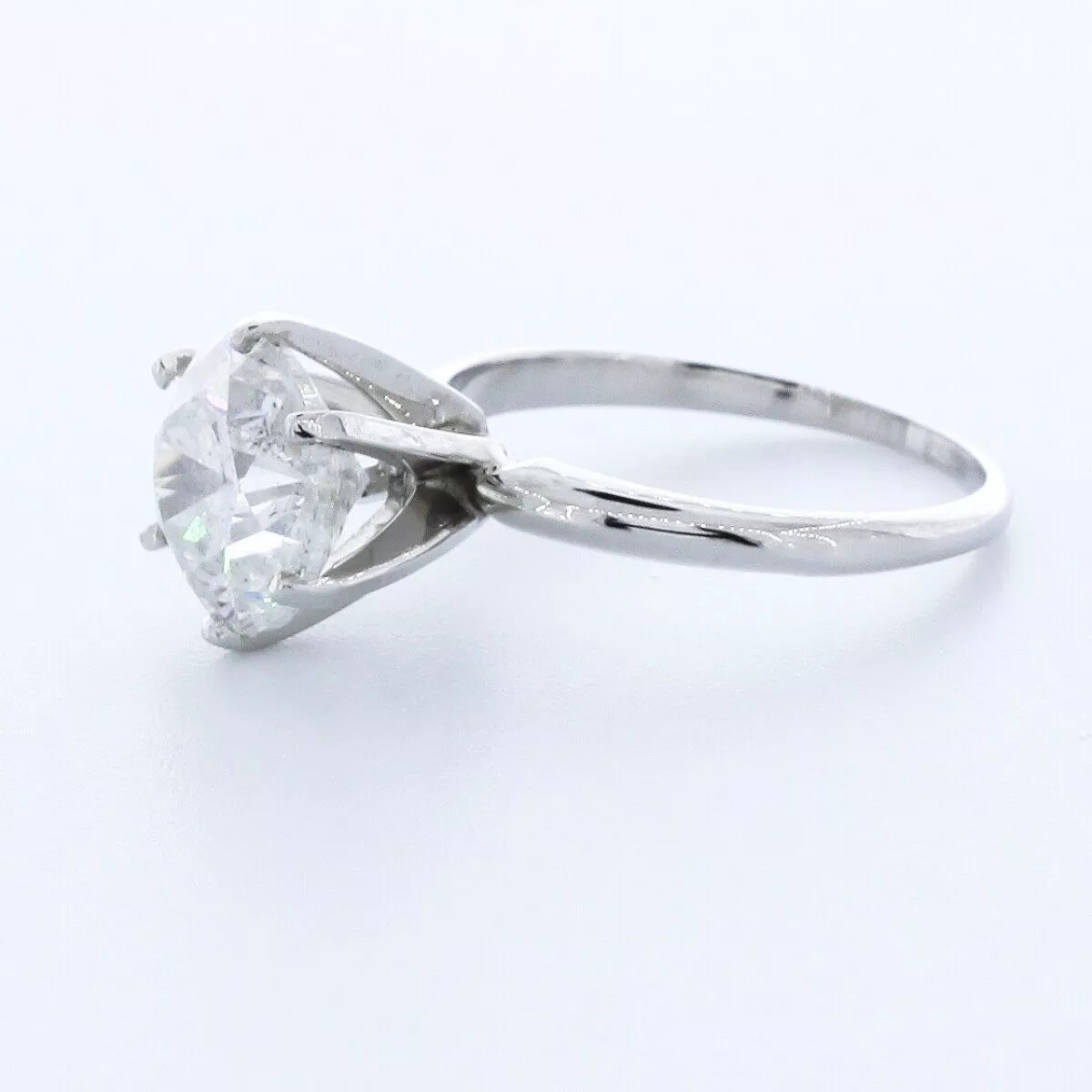 Solitaire Engagement Ring Platinum Classic 2.84 CT Round Lab-Grown Diamond H I1